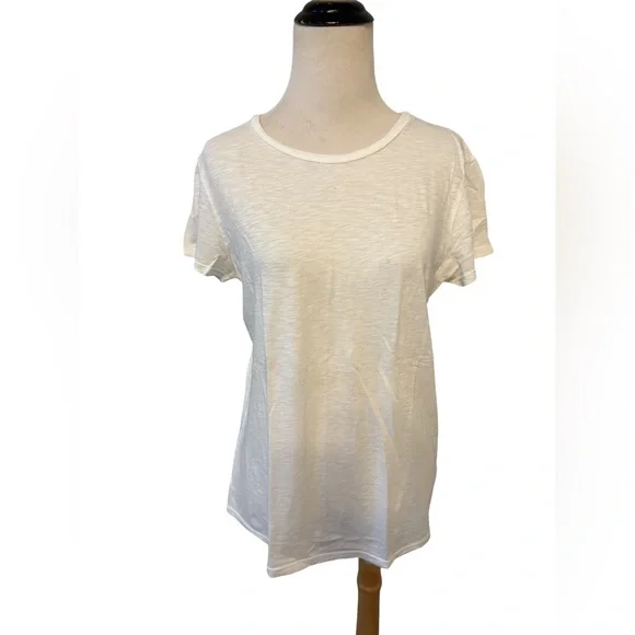 Sundry White Tee with Red Back Stitch - Picture 2 of 6